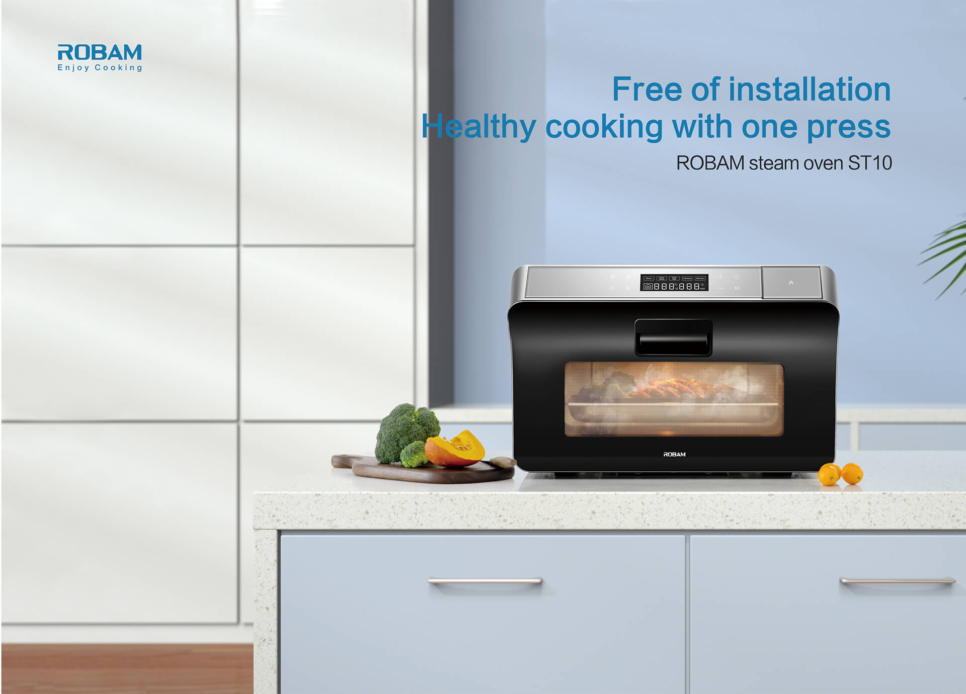 Free of Installation,space is not limited one button for healthy taste<br /><br />
ROBAM steam oven  ST10