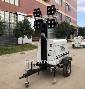 RPLT-5000 manual mobile light tower with 350w LED lamp for road construction