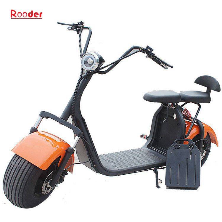 harley electric scooter 1000w r804c with two big motorcycle wheel fat tire 60v removable lithium battery 100 colors from Rooder e-scooter exporter company Featured Image