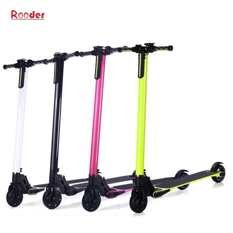 folding carbon scooter r803 with two wheel 5.5 inch motor led light lithium battery Featured Image