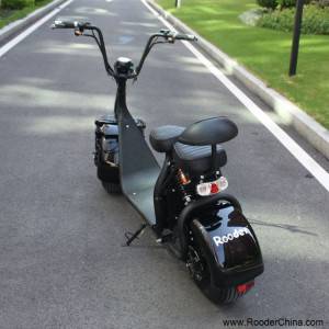 electric scooter with big wheels fat tire 60v li-ion battery 1000w motor and removable replacement battery from Rooder electric scooter factory exporter company