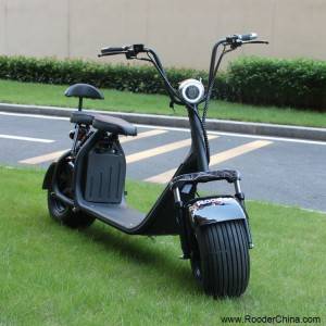 harley electric scooter 1000w r804c with two big motorcycle wheel fat tire 60v removable lithium battery 100 colors from Rooder e-scooter exporter company