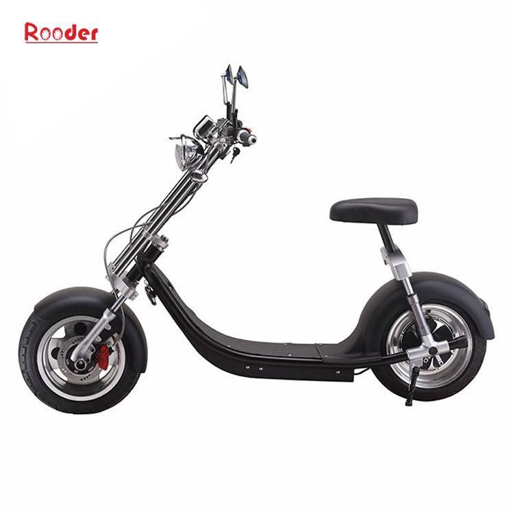 Rooder new harley electric scooter citycoco r804a with aluminium wheel front and rear shock suspension turning lights brake light USB port rearview mirror lithium battery