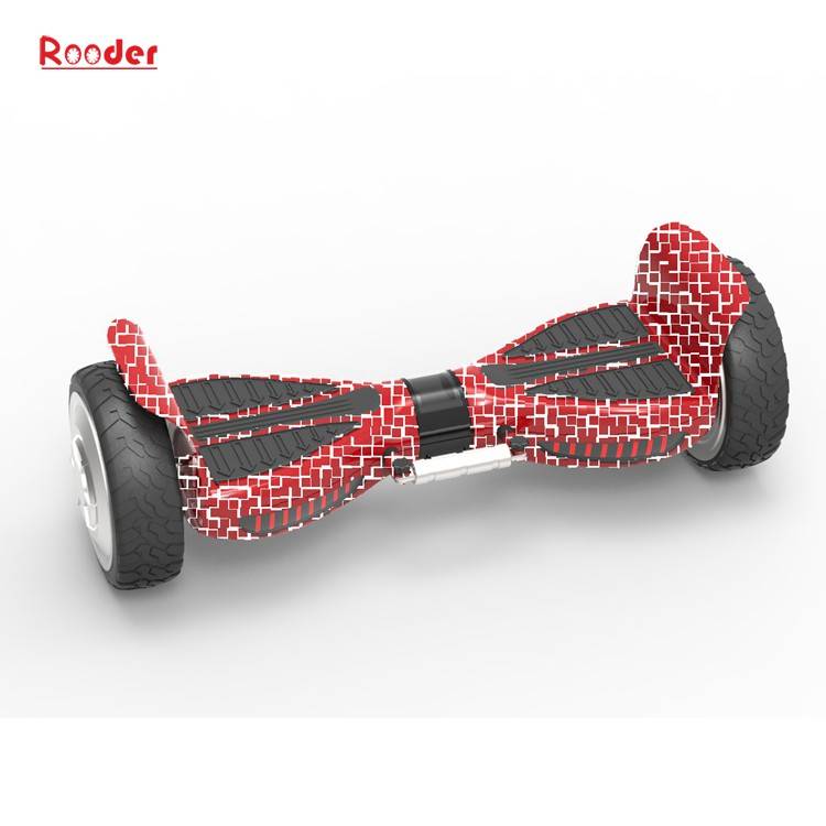 Rooder all terrain off road rover hoverboard r808 with removable samsung battery dual bluetooth speaker