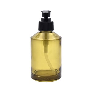 Green Transparent Color Pump Glass Bottle for Shampoo Shower Gel Hand Soap Sanitizer
