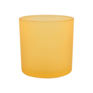 Empty Yellow Glass Candle Jar Cylinder Candle Holder Wholesale