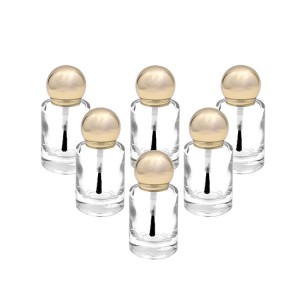 10ml cylinder pure glass bottle nail polish oil with ball shape UV cap