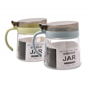 300Ml Lead-Free Glass Seasoning jar Kitchen Spice Pepper Salt Storage Jars with spoon