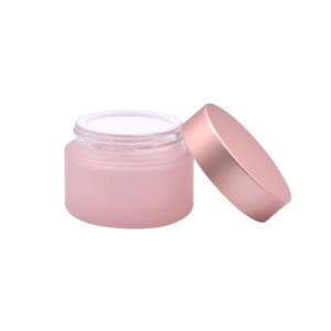 Skincare Face Cream Glass Jar Pink Color Coating Aluninum Lid