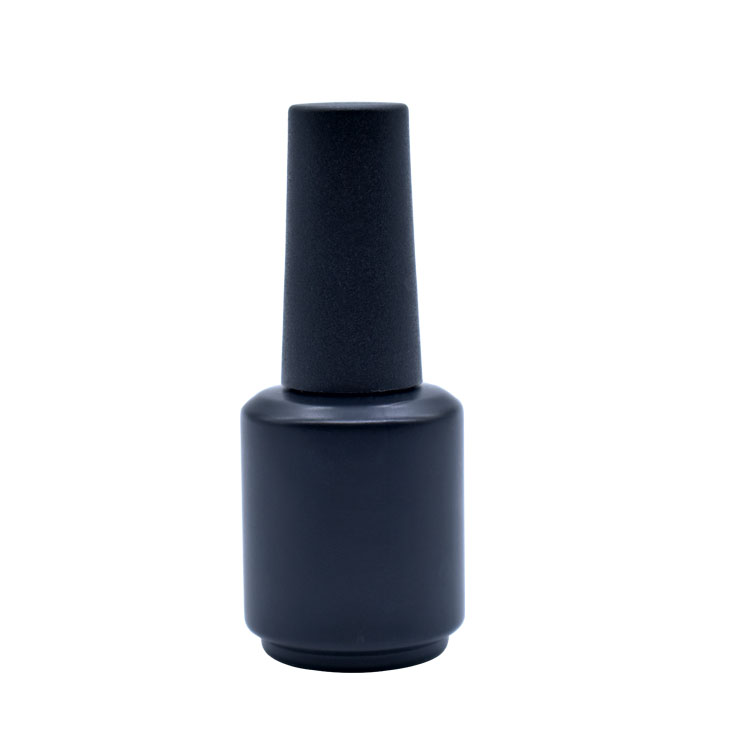 0.5oz Matte Black Glass Bottle 15ml Nail Polish Bottle with Cap and Brush Featured Image