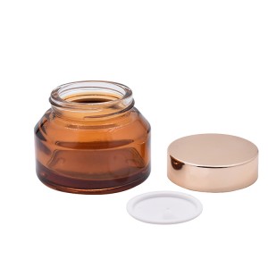 30g 50g Skincare Cream Glass Jar Amber Color Coating Aluninum Lid