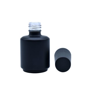 0.5oz Matte Black Glass Bottle 15ml Nail Polish Bottle with Cap and Brush