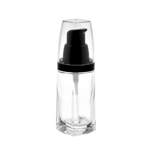 Empty Clear Glass Bottles with Black Lotion Pumps