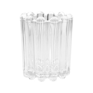 Empty transparent glass candle jar manufacturer in retro design
