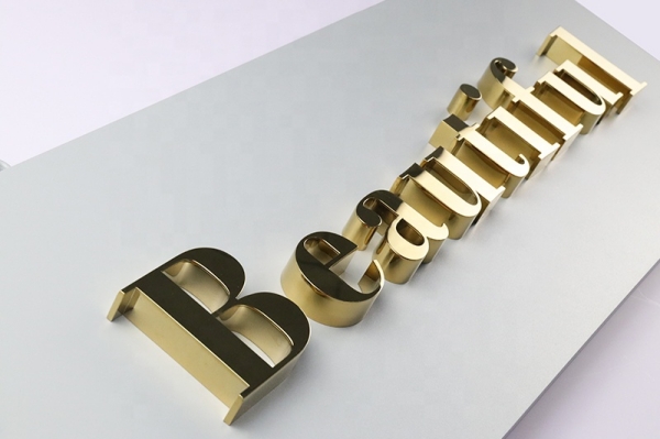 Stainless Steel Signs Custom 3D Build Up Signage Decorative Wall Logo Gold Metal Letters For Outdoor Signs Featured Image