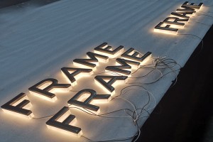 Customized Backlit Channel Letter Luminous Sign 3D Metal Titanium Backlit Signage Stainless Steel Letter