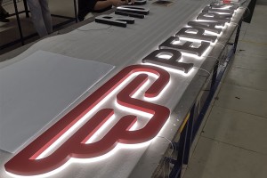 Custom Stainless Steel Letter Channel Letter Back Lit Led Signs For Office Business Reception 3D Signage Company Lobby Sign