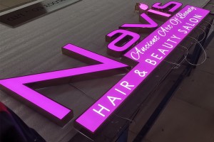 Outdoor hair salon advertising sign led illuminated signs channel letter beauty salon logo signboard