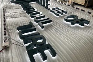 Custom metal backlit sign personalized halo lit signage letras led luminosas office logo for wall