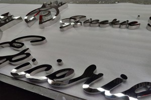 Custom Mirror Silver 3D Stainless Steel Interior Wall Letter Logo Sign