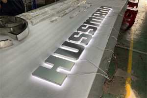 High quality sign maker business logo design backlit office wall sign stainless steel led channel letter