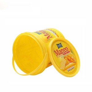 Hot sale 2.5L 70oz plastic cookie food in mold labeling IML container with lid cover