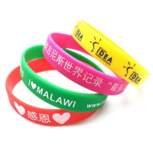 Printed lettering silicone bracelet wristband