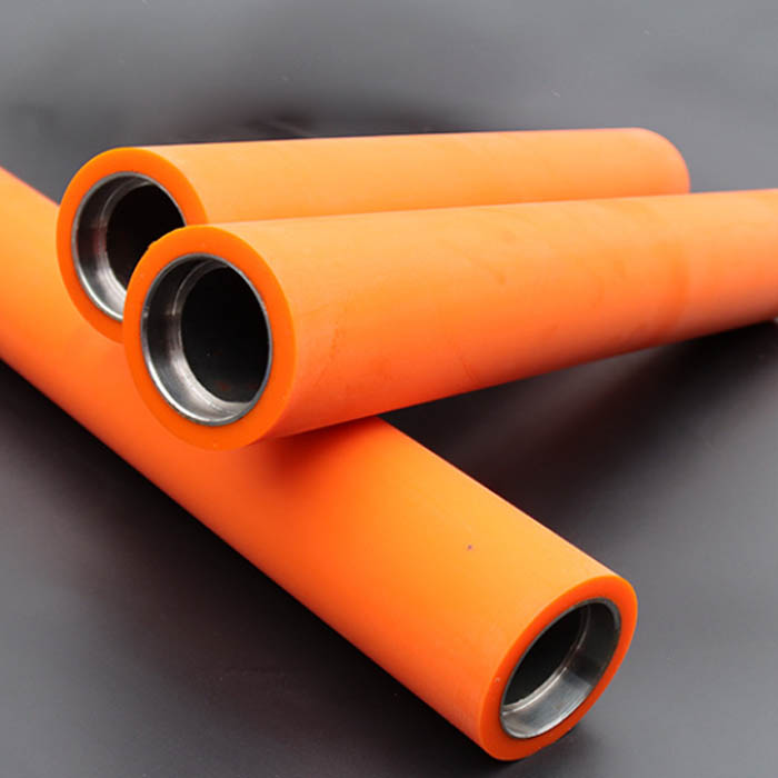 polyurethane rubber coated rollers wear-resistant unpowered rubber rollers Featured Image