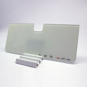 OEM Toughened Glass Panel with White Ceramic Printing for Bathroom