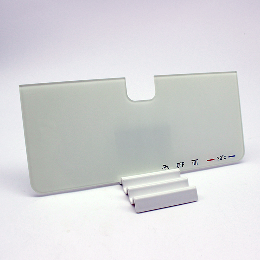 OEM Toughened Glass Panel with White Ceramic Printing for Bathroom Featured Image
