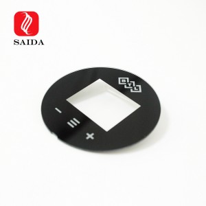 1mm CNC Grinding Edge Round Black Tempered Cover Glass