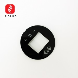 1mm CNC Grinding Edge Round Black Tempered Cover Glass