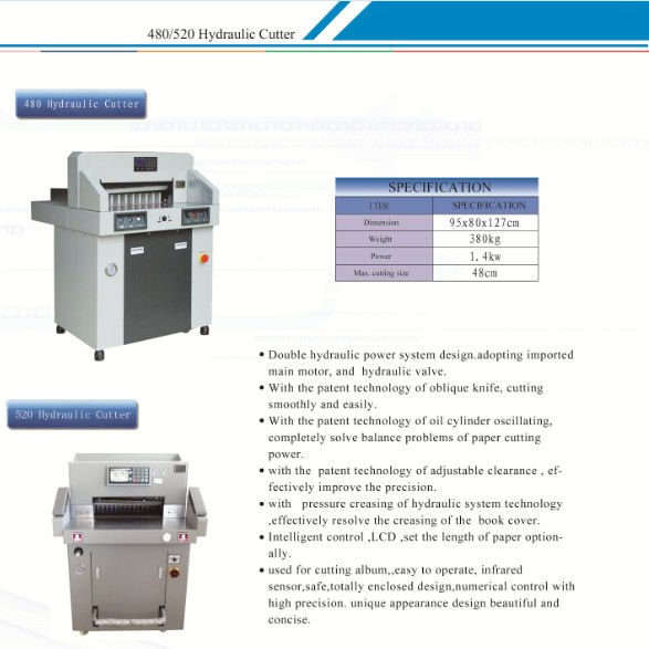 480mm  Hydraulic Paper Cutting Machine  for Photo Paper, PVC, Cardboard / Hydraulic Paper Cutter /