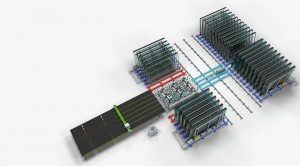 Rå glasplade Storage & Mobil Loading System, glasplade Opbevaring & Transport Loading System, Fjernbetjening Glas Opbevaring Loading System