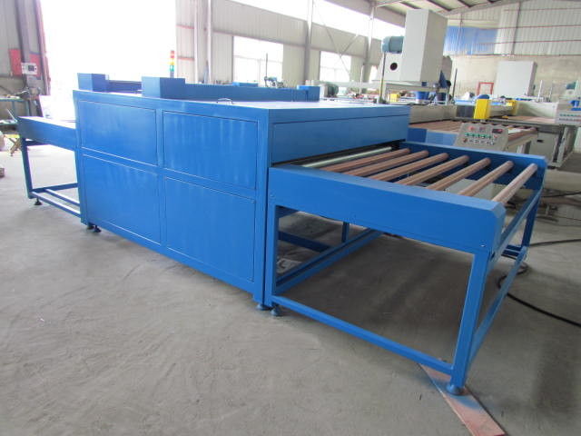 Hollow Glass Heated Roller Press Machine Blue Double Glazing Machinery