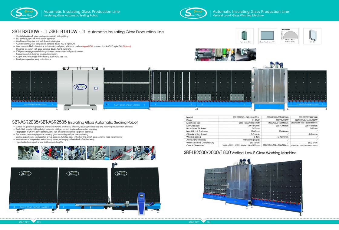 Automatic Insulating Double Glazing Equipments with PLC Control System