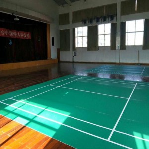 PVC sports hall floor for indoor sport court vinyl badminton court floor material