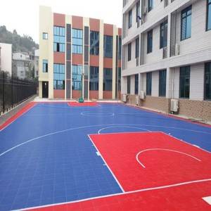 Modular basketball court interlocking outdoor sports flooring