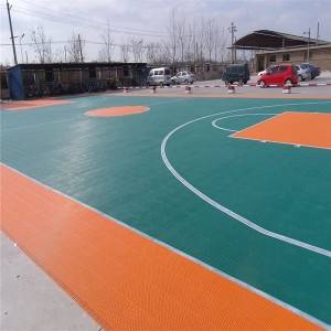 Modular basketball court interlocking outdoor sports flooring