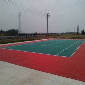 Modular pp interlocking used outdoor sports flooring mat for tennis court surface