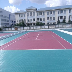 Intelligent PP interlocking portable Plastic Sports Flooring For Tennis Court Surface