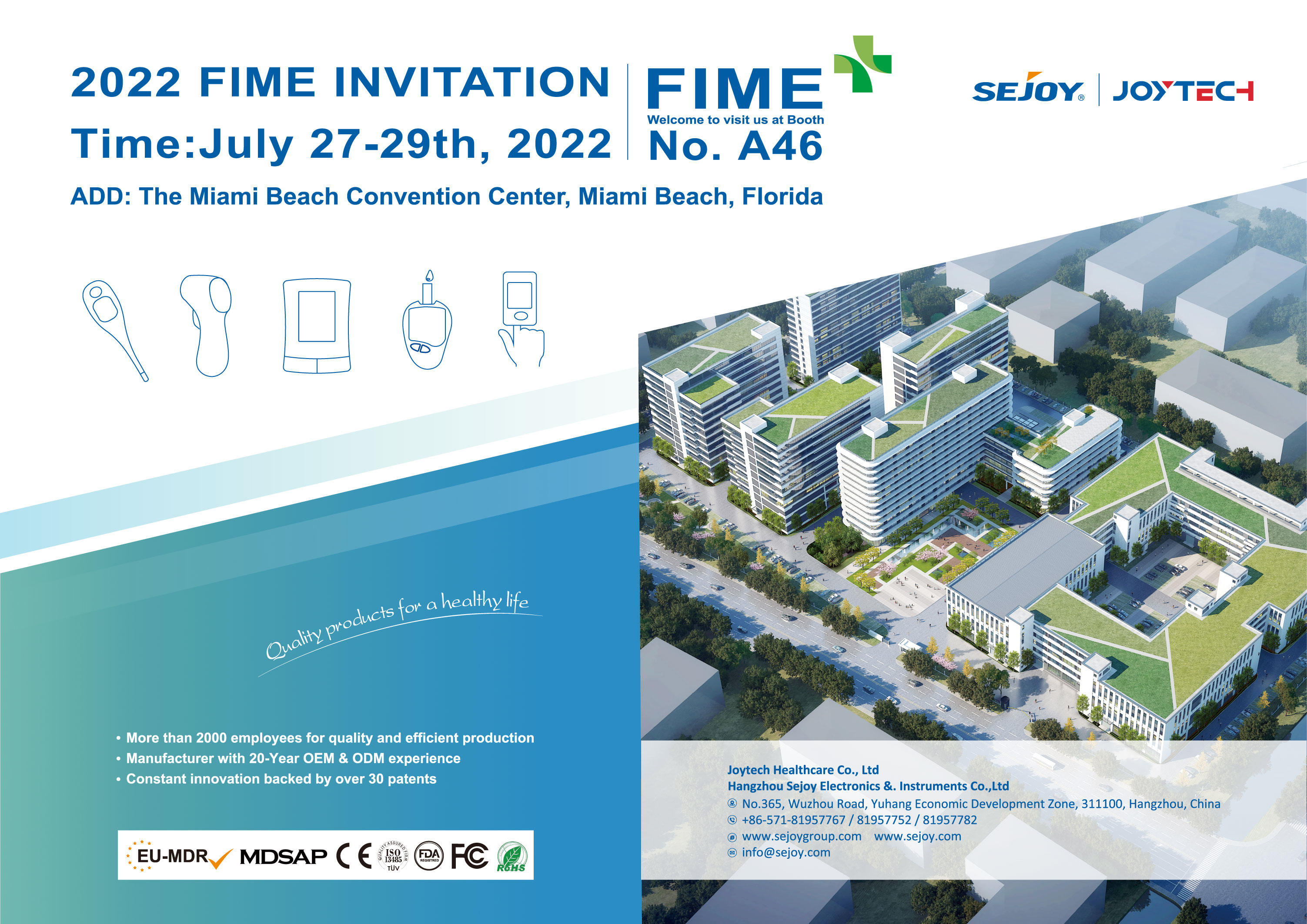 FIME 2022 Invitation —Welcome to Sejoy Group Booth A46