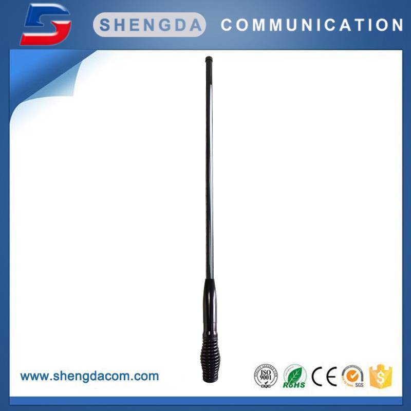 477MHz Elevated feed fiberglass whip mobile antenna, Heavy duty spring barrel uhf cb radio antenna for car Featured Image