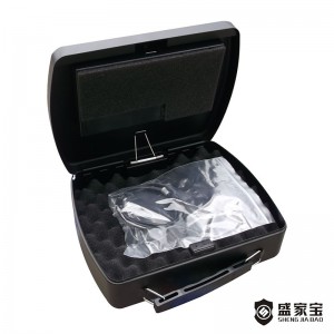 SHENGJIABAO Egg Crate Bottom Pad Easy Guide Electronic Code Pistol Safe Box Car Use Safe Locker SJB-SP25