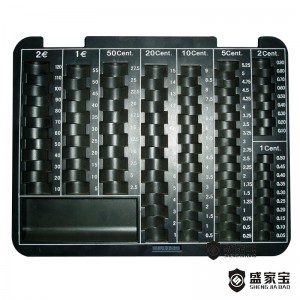 SHENGJIABAO Colorful Steel Portable Euro Coin Tray Money Box Saving Bank With Handle 12″ SJB-300CB-E2