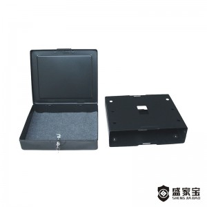 SHENGJIABAO Cheap Key Lock Laptop Safe Box With Security Bracket and Cable Secured In Home and Car SJB-38CS