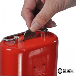 SHENGJIABAO Mini Metal Kids Piggy Bank With Key Lock For Coins and Cash 4.5″ SJB-110M