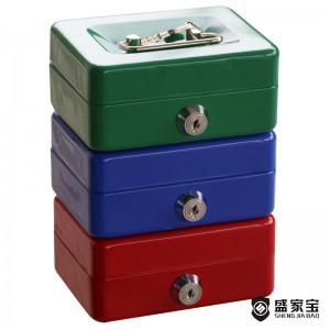 Wholesale Cash And Jewelry Safe Box - SHENGJIABAO Small Metal Lockable Cash Deposit Box Saving Bank With Slot 5″ SJB-125CB-D  – Wansheng