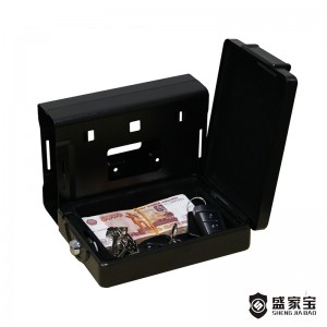 SHENGJIABAO alta calidade portátil Key Lock Pistol seguro de coche seguro con soporte de montaxe SJB-22CS