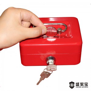 SHENGJIABAO Small Metal Lockable Cash Deposit Box Saving Bank With Slot 5″ SJB-125CB-D